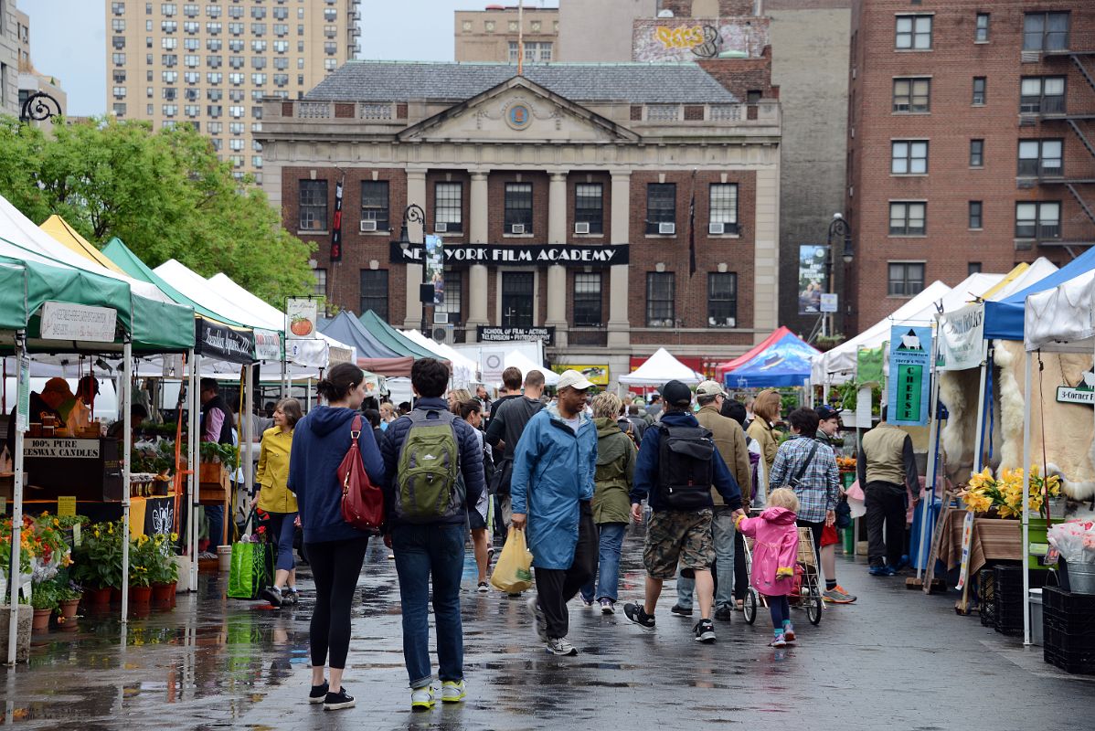 03-2 Farmers Market Flower Stalls Looking East To New York Film Academy Union Square Park New York City